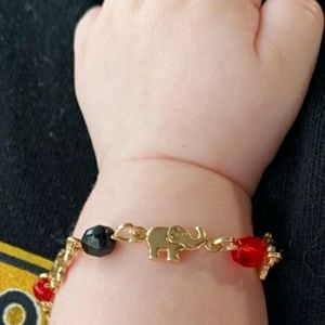 Baby Bracelet with elephant & Azabache beads